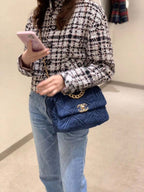 CHL -  19 Handbag Denim Blue For Women Flap Bag, Shoulder And Crossbody Bags 10.1in/26LO AS1160 B02876 N6832