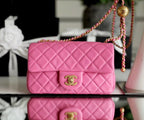 CHL -  Classic Flap With Charm Chain With CHL -  Ball On Strap Bag 20LO Gold Toned Hardware Lambskin Leather Spring/SuMM - er Collection, Pink