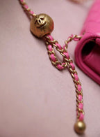 CHL -  Classic Flap With Charm Chain With CHL -  Ball On Strap Bag 20LO Gold Toned Hardware Lambskin Leather Spring/SuMM - er Collection, Pink