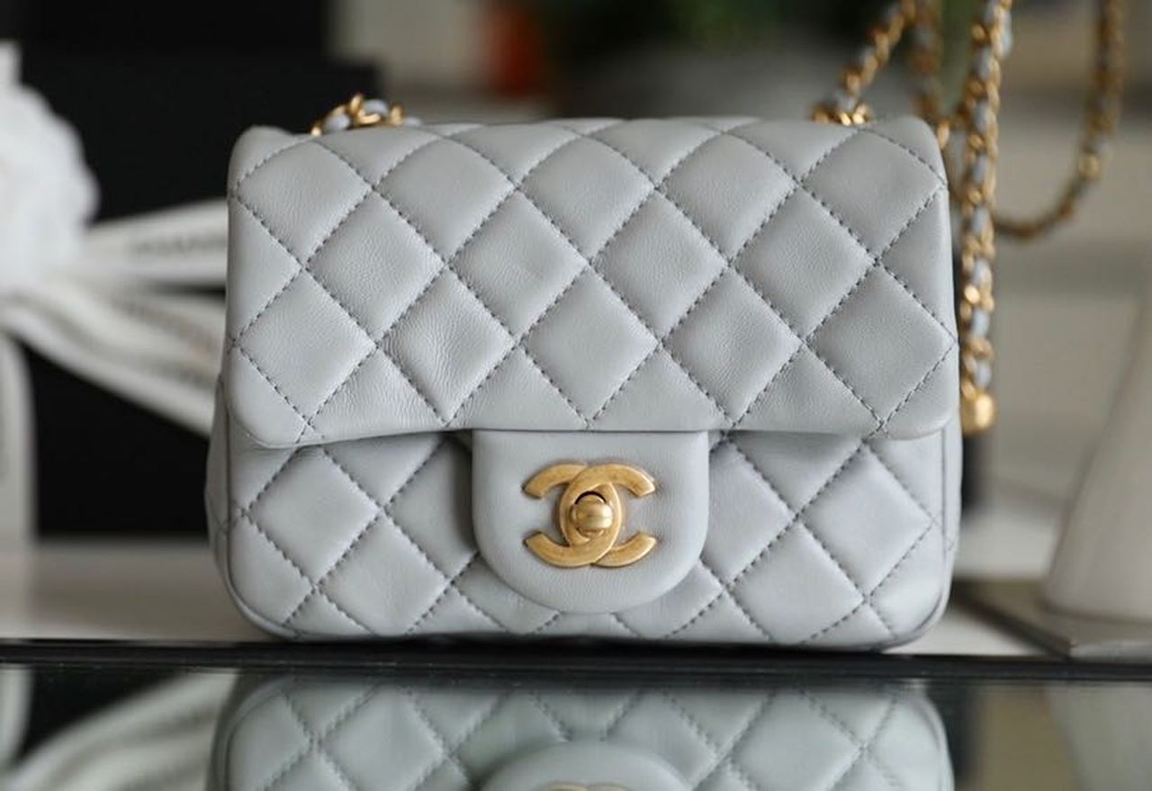 CHL - Mini Flap Bag With CHL - Ball On Strap Grey For Women Handbags, Shoulder And Crossbody Bags 6.7in/17LO AS1786