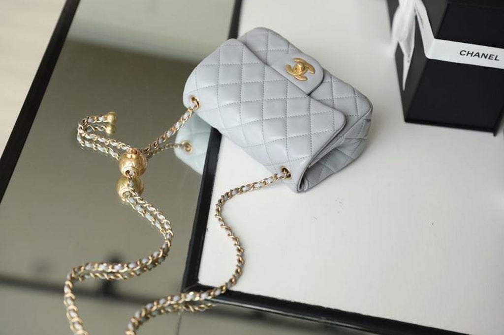 CHL - Mini Flap Bag With CHL - Ball On Strap Grey For Women Handbags, Shoulder And Crossbody Bags 6.7in/17LO AS1786