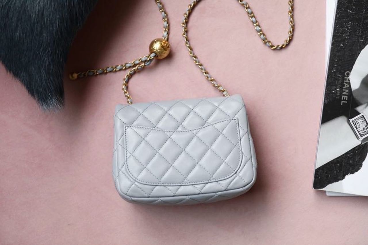 CHL - Mini Flap Bag With CHL - Ball On Strap Grey For Women Handbags, Shoulder And Crossbody Bags 6.7in/17LO AS1786