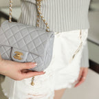 CHL - Mini Flap Bag With CHL - Ball On Strap Grey For Women Handbags, Shoulder And Crossbody Bags 6.7in/17LO AS1786