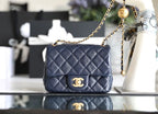 CHL - Mini Flap Bag With CHL - Ball On Strap Navy Blue For Women Handbags, Shoulder And Crossbody Bags 6.7in/17LO AS1786