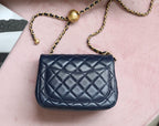 CHL - Mini Flap Bag With CHL - Ball On Strap Navy Blue For Women Handbags, Shoulder And Crossbody Bags 6.7in/17LO AS1786