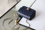 CHL - Mini Flap Bag With CHL - Ball On Strap Navy Blue For Women Handbags, Shoulder And Crossbody Bags 6.7in/17LO AS1786