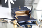 CHL - Mini Flap Bag With CHL - Ball On Strap Navy Blue For Women Handbags, Shoulder And Crossbody Bags 6.7in/17LO AS1786