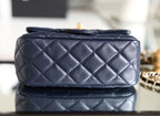 CHL - Mini Flap Bag With CHL - Ball On Strap Navy Blue For Women Handbags, Shoulder And Crossbody Bags 6.7in/17LO AS1786