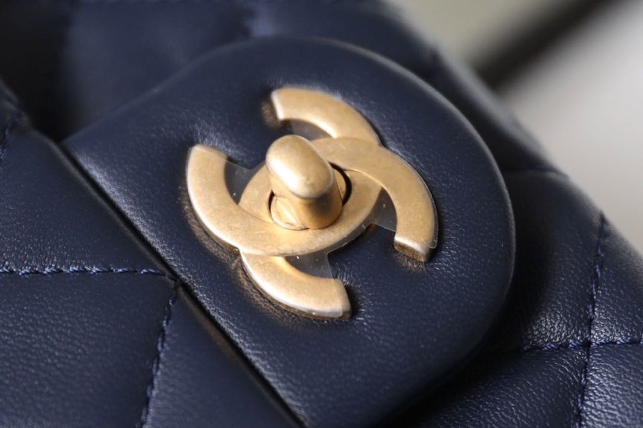 CHL - Mini Flap Bag With CHL - Ball On Strap Navy Blue For Women Handbags, Shoulder And Crossbody Bags 6.7in/17LO AS1786