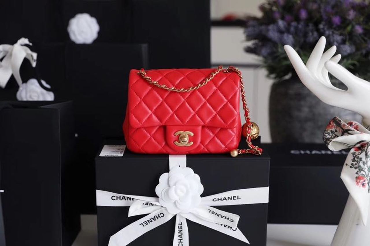 CHL - Mini Flap Bag With CHL - Ball On Strap Red For Women Handbags, Shoulder And Crossbody Bags 6.7in/17LO AS1786