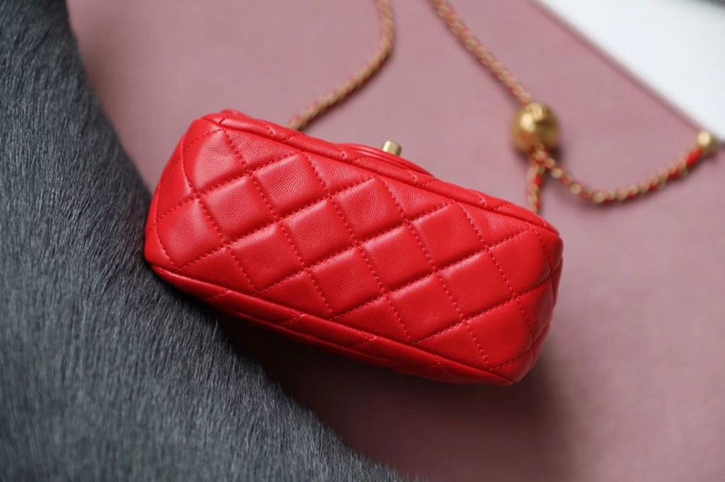 CHL - Mini Flap Bag With CHL - Ball On Strap Red For Women Handbags, Shoulder And Crossbody Bags 6.7in/17LO AS1786