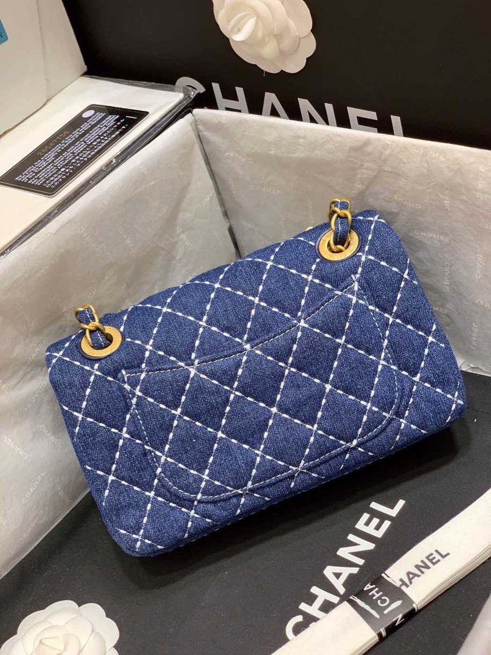 CHL -  Flap Bag Denim Blue For Women Handbags, Shoulder And Crossbody Bags 10.2in/26LO AS1328 B01897 N5398