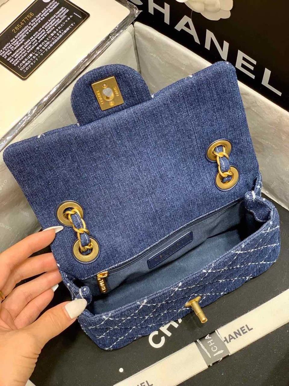 CHL -  Flap Bag Denim Blue For Women Handbags, Shoulder And Crossbody Bags 10.2in/26LO AS1328 B01897 N5398