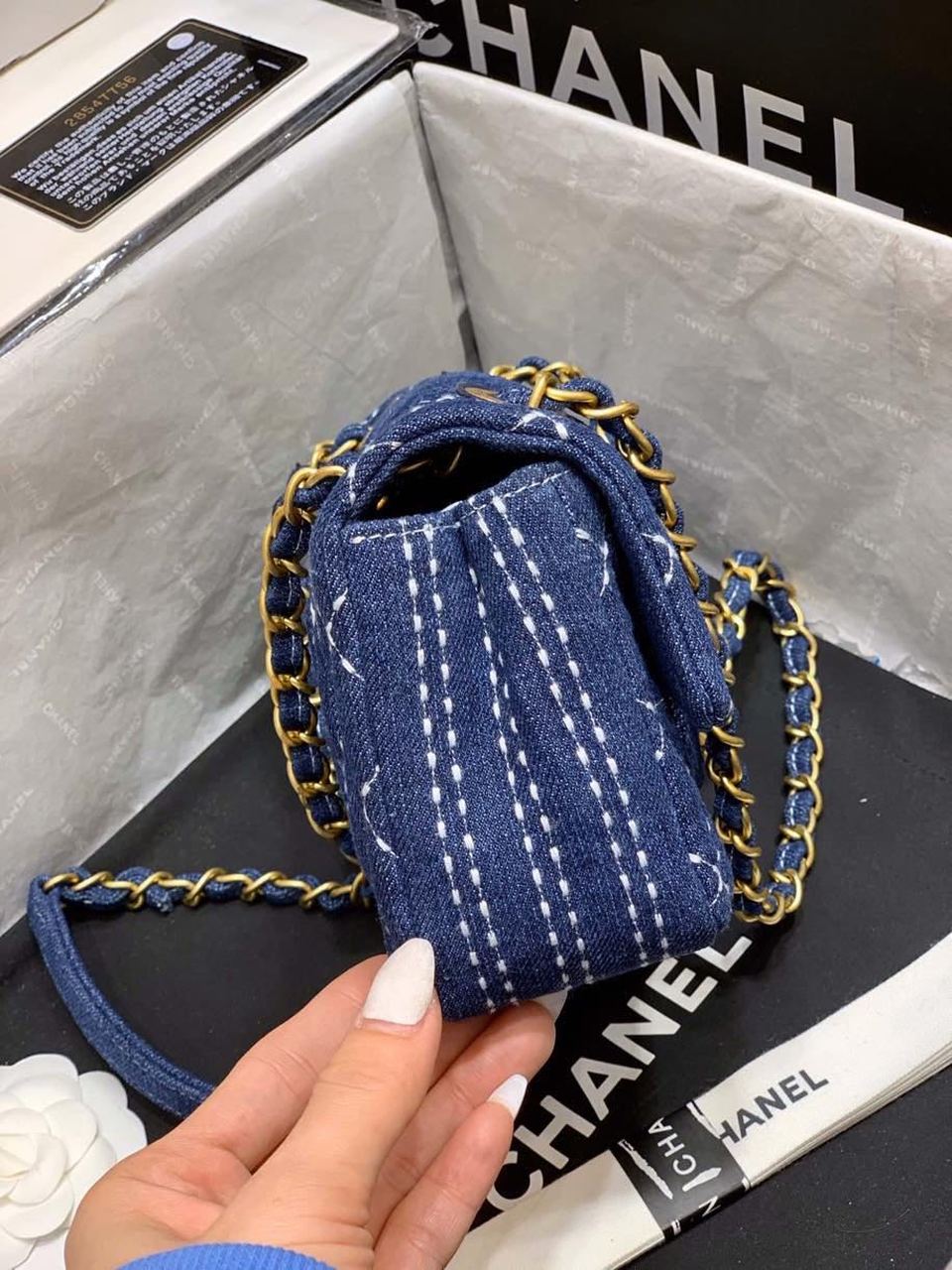 CHL -  Flap Bag Denim Blue For Women Handbags, Shoulder And Crossbody Bags 10.2in/26LO AS1328 B01897 N5398