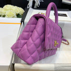CHL - Medium Flap Bag With Top Handle Purple For Women, Women’s Handbags, Shoulder And Crossbody Bags 9in/23LO A92990