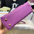CHL - Medium Flap Bag With Top Handle Purple For Women, Women’s Handbags, Shoulder And Crossbody Bags 9in/23LO A92990