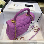 CHL - Medium Flap Bag With Top Handle Purple For Women, Women’s Handbags, Shoulder And Crossbody Bags 9in/23LO A92990