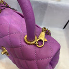 CHL - Medium Flap Bag With Top Handle Purple For Women, Women’s Handbags, Shoulder And Crossbody Bags 9in/23LO A92990