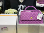 CHL - Large Flap Bag With Top Handle Purple For Women, Women’s Handbags, Shoulder And Crossbody Bags 11in/28LO A92991