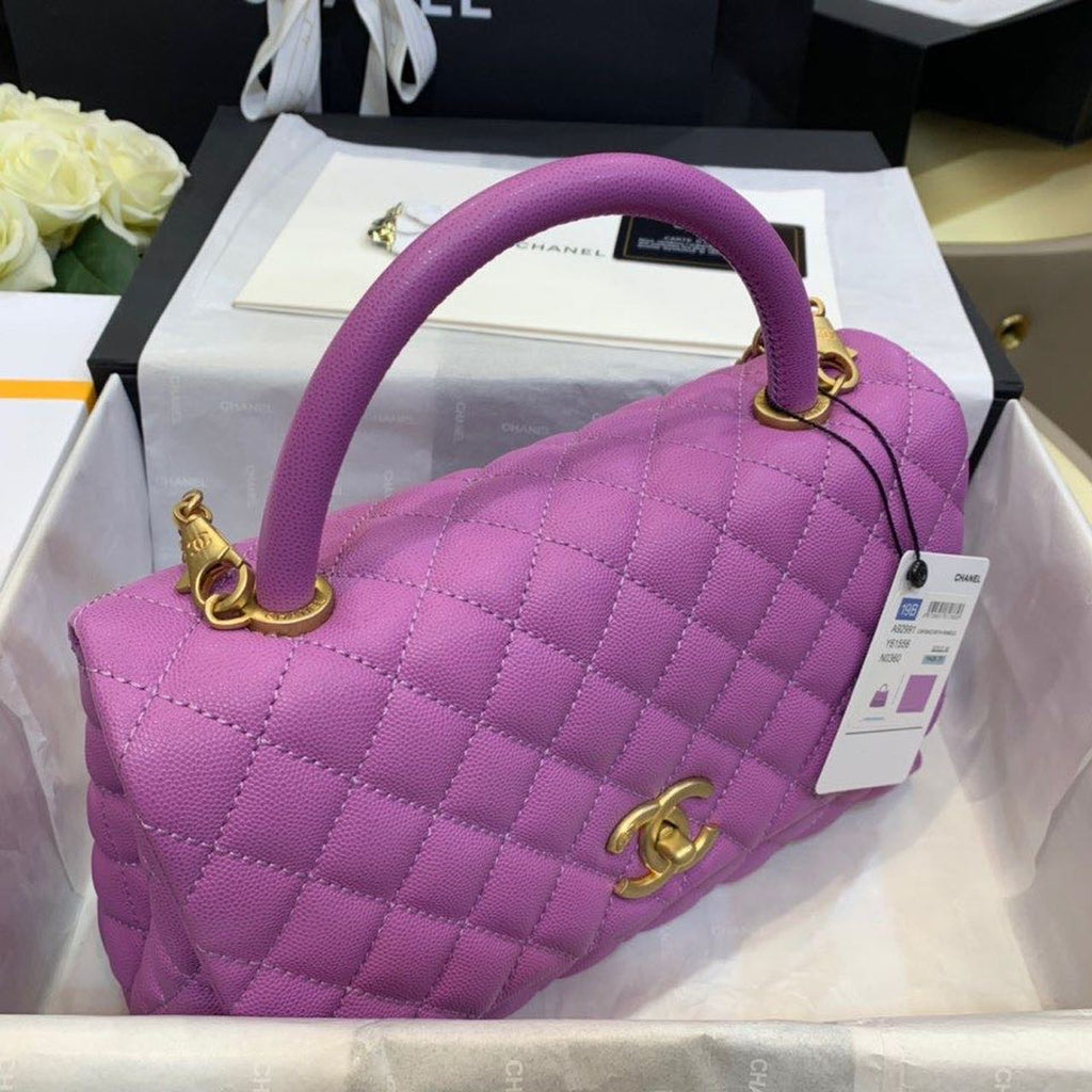 CHL - Large Flap Bag With Top Handle Purple For Women, Women’s Handbags, Shoulder And Crossbody Bags 11in/28LO A92991