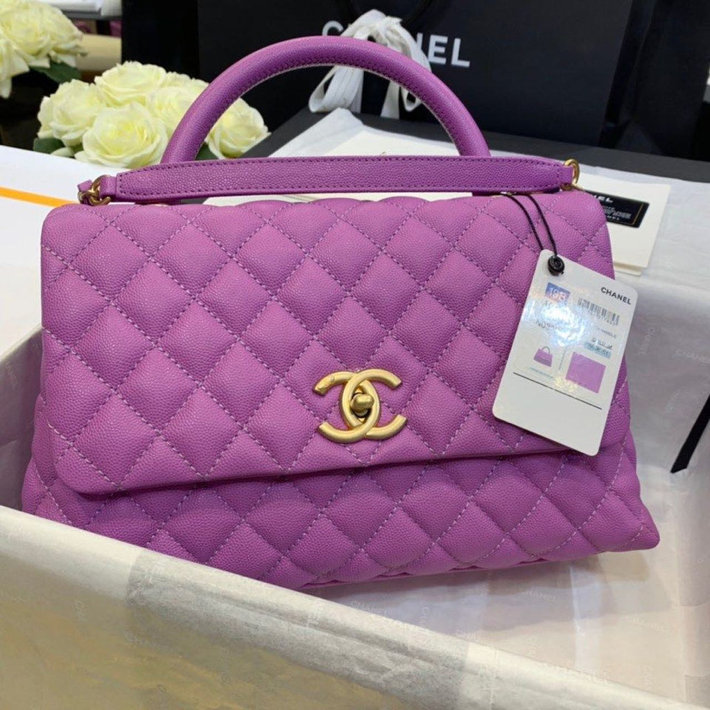 CHL - Large Flap Bag With Top Handle Purple For Women, Women’s Handbags, Shoulder And Crossbody Bags 11in/28LO A92991