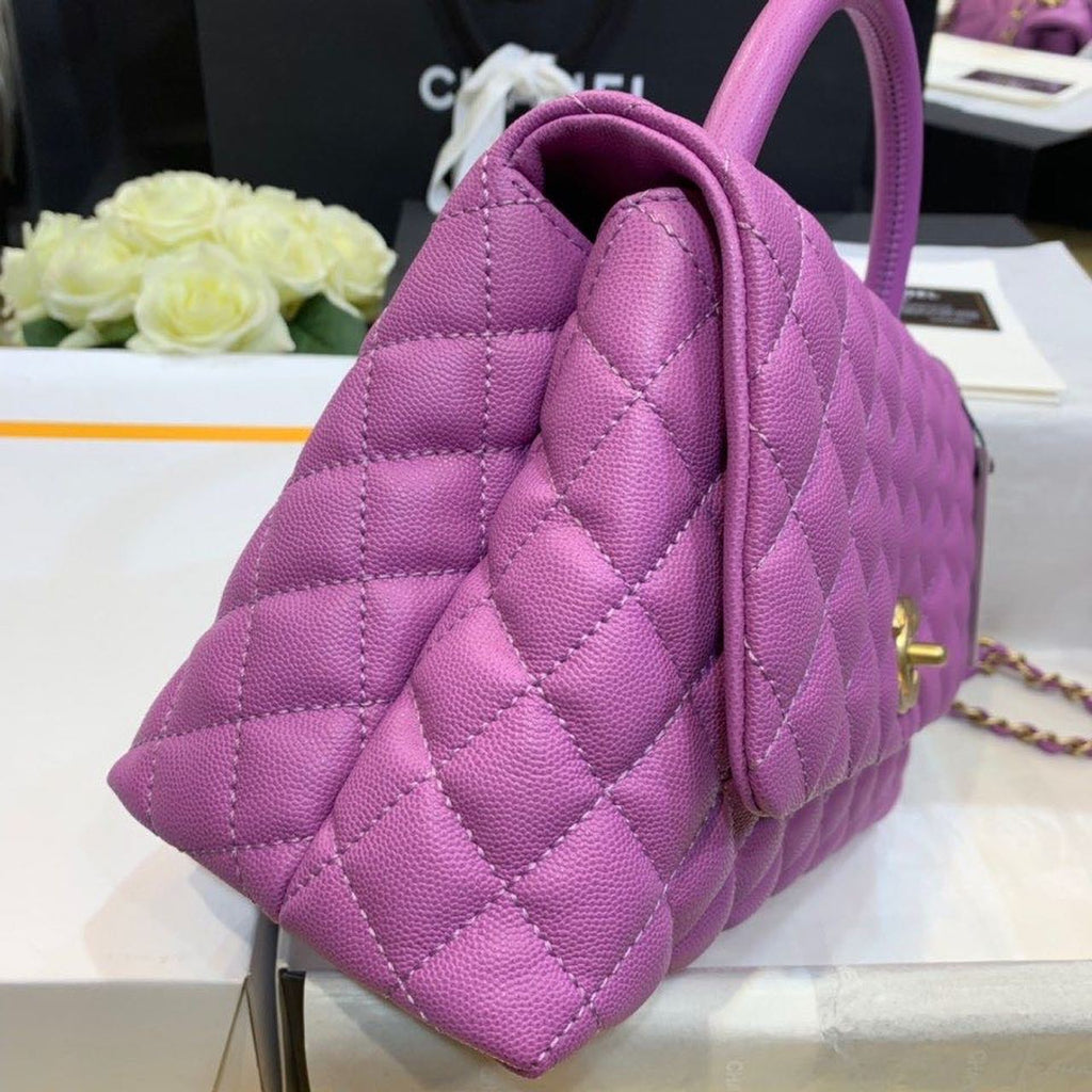 CHL - Large Flap Bag With Top Handle Purple For Women, Women’s Handbags, Shoulder And Crossbody Bags 11in/28LO A92991