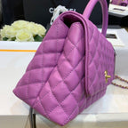 CHL - Large Flap Bag With Top Handle Purple For Women, Women’s Handbags, Shoulder And Crossbody Bags 11in/28LO A92991