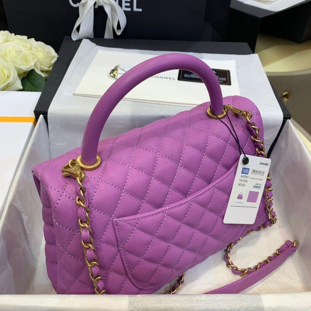CHL - Large Flap Bag With Top Handle Purple For Women, Women’s Handbags, Shoulder And Crossbody Bags 11in/28LO A92991