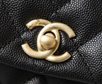 CHL - Medium Flap Bag With Top Handle Black For Women, Women’s Handbags, Shoulder And Crossbody Bags 9in/23LO A92990