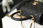 CHL - Medium Flap Bag With Top Handle Black For Women, Women’s Handbags, Shoulder And Crossbody Bags 9in/23LO A92990
