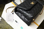 CHL - Medium Flap Bag With Top Handle Black For Women, Women’s Handbags, Shoulder And Crossbody Bags 9in/23LO A92990