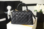 CHL - Medium Flap Bag With Top Handle Black For Women, Women’s Handbags, Shoulder And Crossbody Bags 9in/23LO A92990