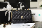 CHL - Medium Flap Bag With Top Handle Black For Women, Women’s Handbags, Shoulder And Crossbody Bags 9in/23LO A92990