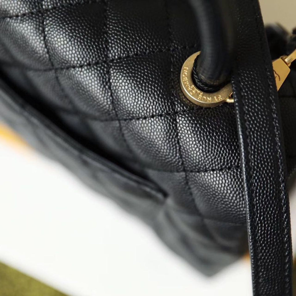 CHL - Medium Flap Bag With Top Handle Black For Women, Women’s Handbags, Shoulder And Crossbody Bags 9in/23LO A92990