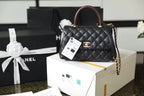 CHL - Medium Flap Bag With Top Handle Black For Women, Women’s Handbags, Shoulder And Crossbody Bags 9in/23LO A92990