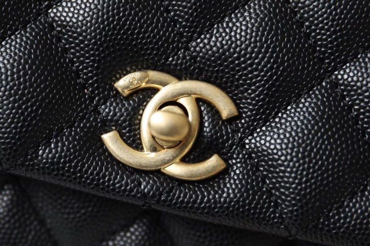 CHL - Medium Flap Bag With Top Handle Black For Women, Women’s Handbags, Shoulder And Crossbody Bags 9in/23LO A92990