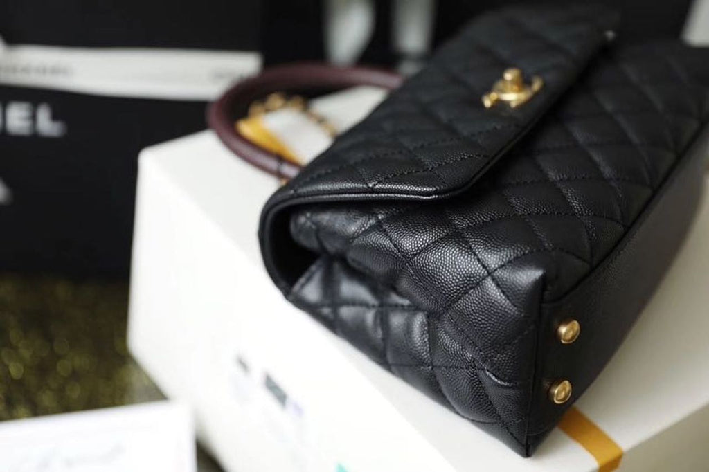 CHL - Medium Flap Bag With Top Handle Black For Women, Women’s Handbags, Shoulder And Crossbody Bags 9in/23LO A92990