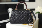 CHL - Medium Flap Bag With Top Handle Black For Women, Women’s Handbags, Shoulder And Crossbody Bags 9in/23LO A92990