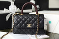 CHL - Medium Flap Bag With Top Handle Black For Women, Women’s Handbags, Shoulder And Crossbody Bags 9in/23LO A92990