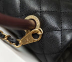 CHL - Medium Flap Bag With Top Handle Black For Women, Women’s Handbags, Shoulder And Crossbody Bags 9in/23LO A92990