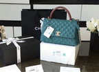 CHL - Large Flap Bag With Top Handle Teal For Women, Women’s Handbags, Shoulder And Crossbody Bags 11in/28LO A92991