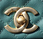 CHL - Large Flap Bag With Top Handle Teal For Women, Women’s Handbags, Shoulder And Crossbody Bags 11in/28LO A92991