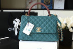 CHL - Large Flap Bag With Top Handle Teal For Women, Women’s Handbags, Shoulder And Crossbody Bags 11in/28LO A92991