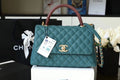CHL - Large Flap Bag With Top Handle Teal For Women, Women’s Handbags, Shoulder And Crossbody Bags 11in/28LO A92991