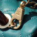 CHL - Large Flap Bag With Top Handle Teal For Women, Women’s Handbags, Shoulder And Crossbody Bags 11in/28LO A92991