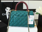 CHL - Medium Flap Bag With Top Handle Teal For Women, Women’s Handbags, Shoulder And Crossbody Bags 9in/23LO A92990