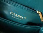 CHL - Medium Flap Bag With Top Handle Teal For Women, Women’s Handbags, Shoulder And Crossbody Bags 9in/23LO A92990
