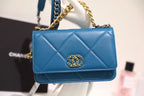 CHL -  19 WOC Flap Bag 20LO Goatskin Leather Spring/SuMM - er Act 1 Collection, Blue