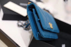 CHL -  19 WOC Flap Bag 20LO Goatskin Leather Spring/SuMM - er Act 1 Collection, Blue