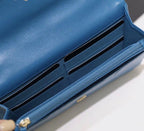 CHL -  19 WOC Flap Bag 20LO Goatskin Leather Spring/SuMM - er Act 1 Collection, Blue